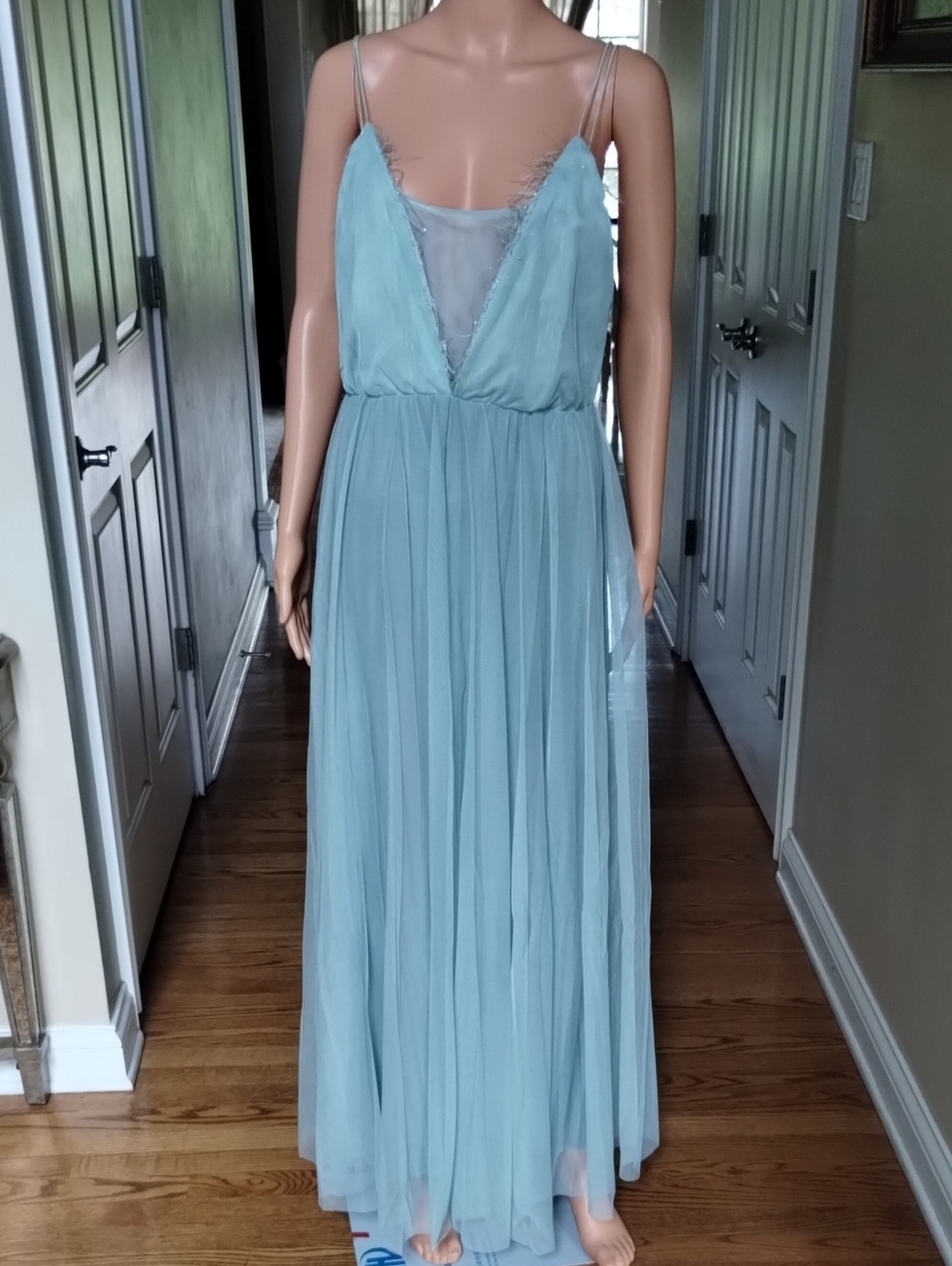 Siste's Chiffon Maxi Dress with Plunging V-Neck